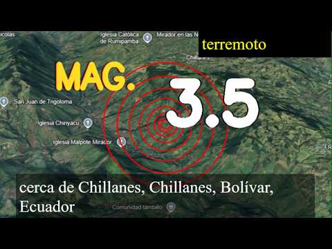 Terremoto de magnitud 3,5 sacudió cerca de Chillanes, Chillanes, Bolívar, Ecuador hoy 22 de febrero