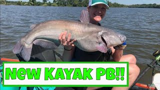 New Kayak PERSONAL BEST and a SURPRISE CATCH | James River | Kayak | Catfishing