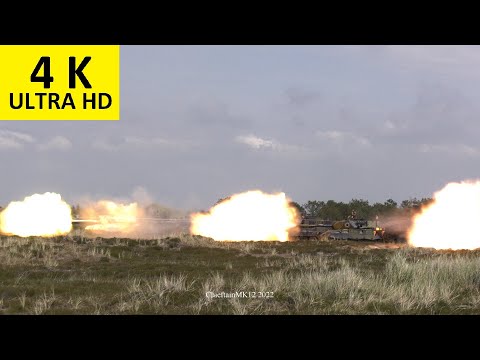 Schießen verbundener Kräfte mit Feuerüberfall Live Firing Kampfpanzer Leopard MBT Hærens Åben Hede