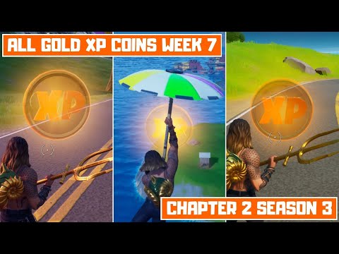 All 3 Gold XP Coins Locations Week 7 (LEAKED)! - Secret XP Coins Fortnite Chapter 2 Season 3