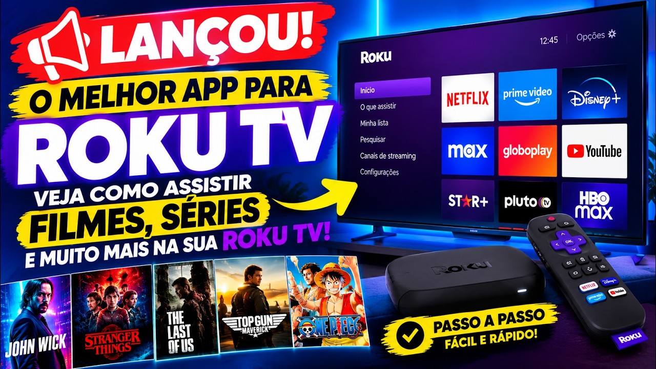 🚨 LANÇOU! O MELHOR APP PARA TV ROKU - VEJA COMO ASSISTIR FILMES, SÉRIES E MUITO MAIS NA SUA ROKU TV!