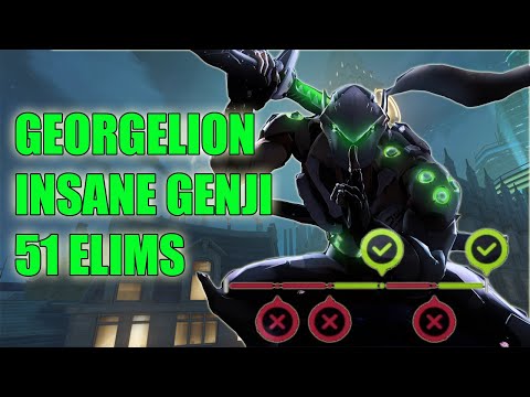 GEORGELION INSANE GENJI 51 ELIMS POTG - PRO OVERWATCH SEASON 22