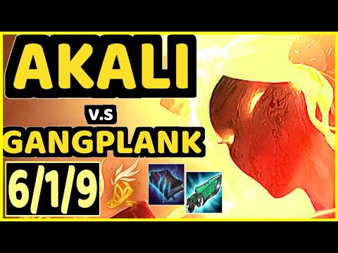 KIIN (AKALI) vs GANGPLANK - 6/1/9 KDA TOP CHALLENGER GAMEPLAY - KR