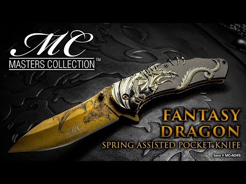 MasterCutlery MC-A045 Fantasy Dragon Spring Assisted Pocket Knife