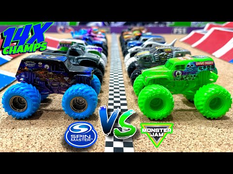 Toy Diecast Monster Truck Racing Tournament | Round #24 | Spin Master MONSTER JAM Series #8 🆚 #22