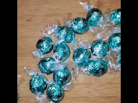 ASMR Lindt LINDOR COCONUT MILK CHOCOLATE TRUFFLES #shorts #youtubeshorts