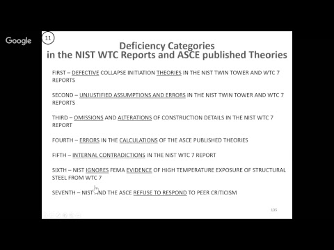 Webinar: A critique of the NIST WTC building failure reports and the progressive collapse theory