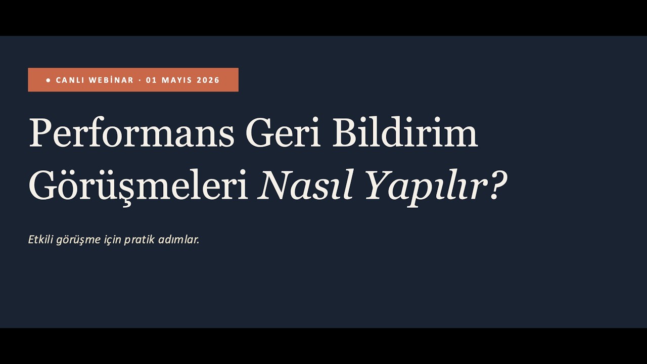 Performans Geri Bildirim Görüşmeleri webinar kapağı