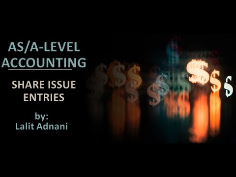 AS/Aレベル会計 - 株式発行仕訳 - パート1 | 額面およびプレミアムで発行された株式