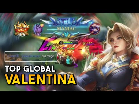 MANIAC - VALENTINA INSANE DOMINATION !! TOP 1 GLOBAL VALENTINA FULL GAMEPLAY, BUILD, EMBLEM & GUIDE