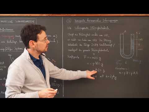 Physics LF / Video MS9: Examples of harmonic oscillations (4) - oscillating liquid column