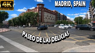 Walking Video PASEO DE LAS DELICIAS in MADRID, SPAIN | 4K-25FPS