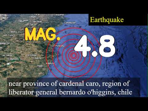 earthquake near province of cardenal caro, region of liberator general bernardo o'higgins, chile liv