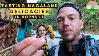 Colombian & French dudes trying DOG, SILKWORMS and RICE BEERS in Hornbill fest