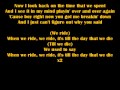 Rihanna We Ride Lyrics on screen. 