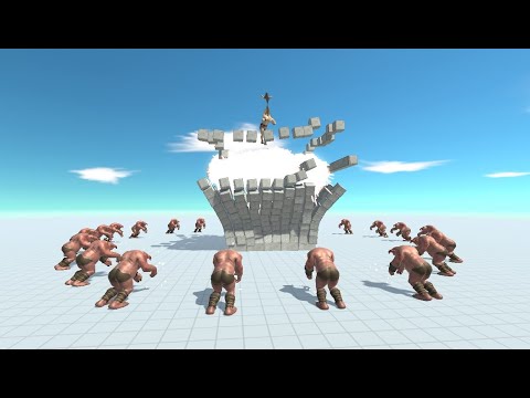 Circle of Ogre Lords VS Every Unit on The Wobbly Building - Animal Revolt Battle Simulator