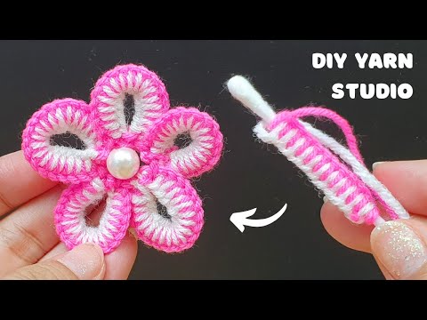 Super Easy Woolen Flower Craft Ideas with Cotton Bud - Hand Embroidery Amazing Trick - Sewing Hack
