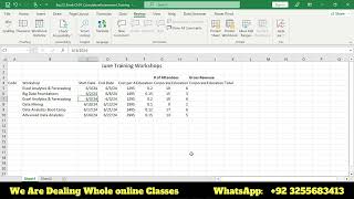 Exp19_Excel_Ch01_CapAssessment_Training_xlsx | Excel Chapter 1 Capstone Assessment – Training