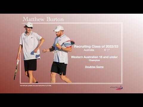 Men's Tennis | Doubles Game | Matthew Burton, Australia | Recruit 2022/23