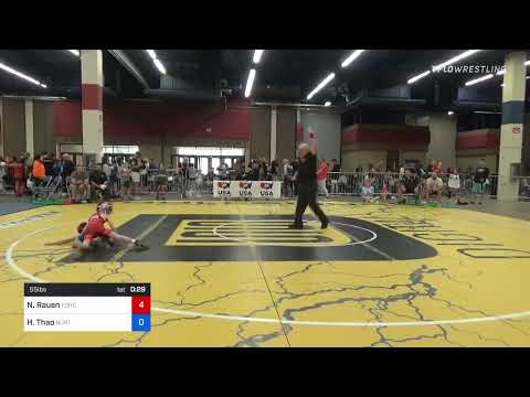55 Lbs Rr Rnd 3 - Nora Rauen, Force Elite Wrestling Club Vs Hais Thao, North Carolina 3606