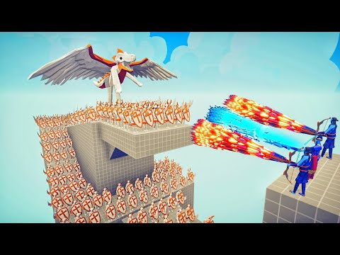 100x HOLY ARMY + SACRED DRAGON vs 3x EVERY GOD - Totally Accurate Battle Simulator TABS