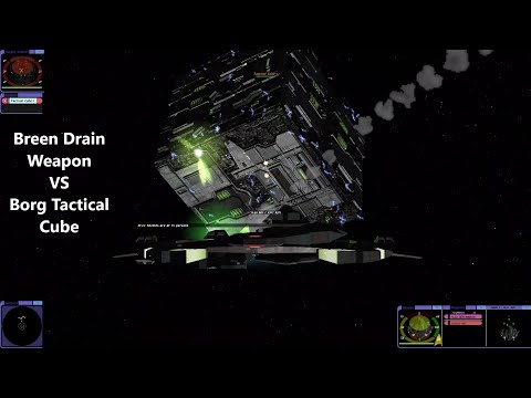 Breen Drain Weapon VS Borg Tactical Cube | Star Trek Bridge Commander Battle | Star Trek DS9 |