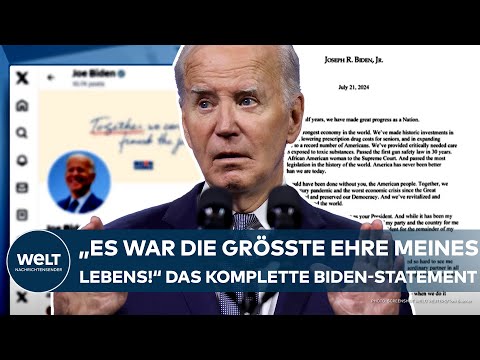 Video Thumbnail: JOE BIDEN: "Es war die größte Ehre meines Lebens!" Das komplette Statement des US-Präsidenten auf X
