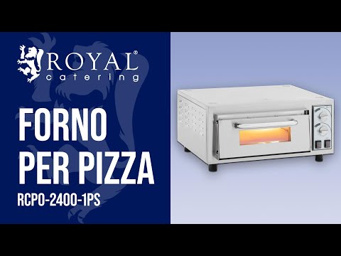 Video - Forno per pizza - 1 camera - 2.400 W - Ø 40 cm - Pietra refrattaria - Royal Catering