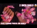 XXXL Extreme Kawaii Nails | 2 Inch Nails | DIY Press On Nails | DIY 3D Nail Art| AliExpress Gel Tips