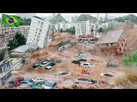 Brazil is paralyzed! The dam broke and floods engulfed houses and cars were swept away