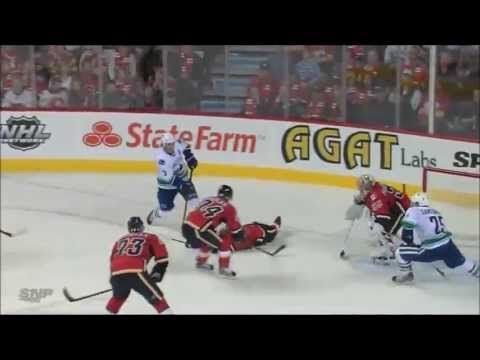 Canucks vs Flames - All Canuck Goals - 10/6/13