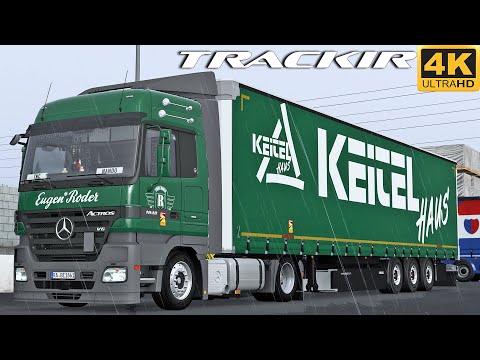 [TS-PC] ETS2 4K | POMEZANIA EA | ACTROS MP2 1848 V6 | ELBLĄG - SZTUM | RAIN