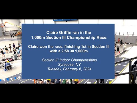 Claire Griffin - Section III Championship Run - 1,000m