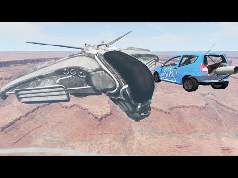 Open Bridge Crashes over Giant Spaceship - Beamng drive | Foolish Driver