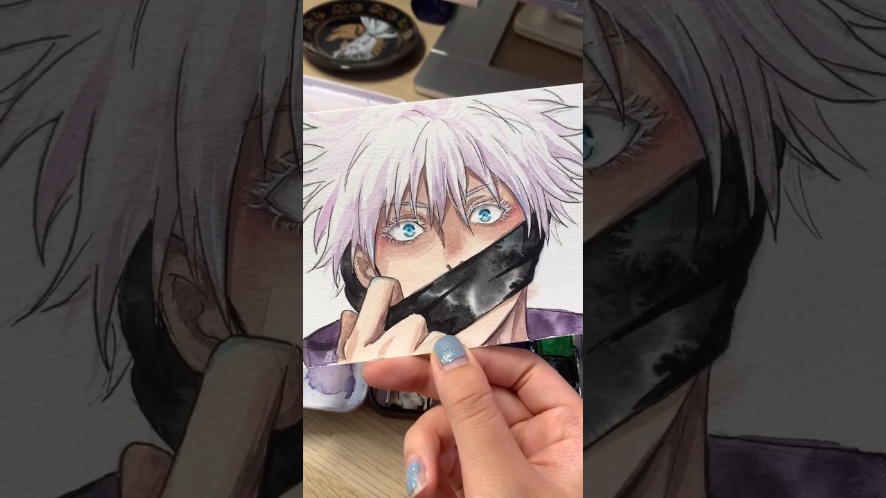 Satoru gojo Amazing paint by @Lainahsart #art #drawing #painting #anime #jujutsukaisen