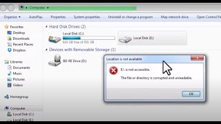 NTFS file system error windows 7,8,10 / disk is not accessible / External drive NTFS not open
