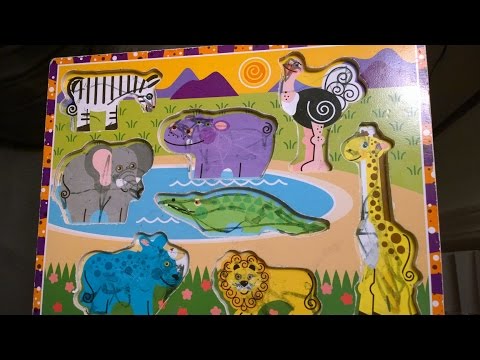 Zoo Animals Puzzle: Identifications of colors, animals - animal sounds - fun play with zoo animals