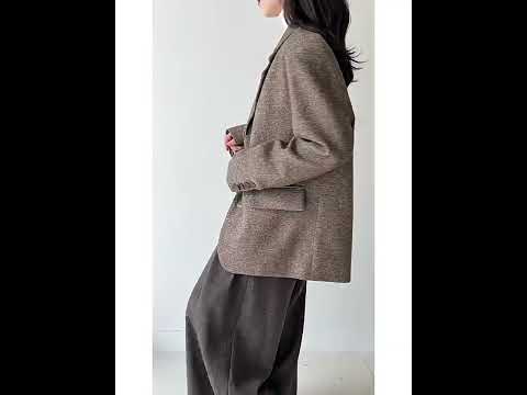 極簡高級羊毛粗花西裝外套