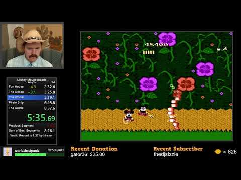 Mickey Mousecapade NES speedrun in 8:34 by Arcus