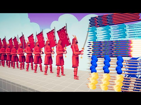 10x SHOGUN vs RAPID RANGED UNITS | TABS Totally Accurate Battle Simulator