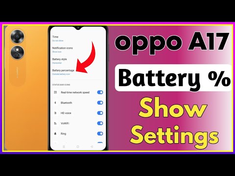 oppo a17 me battery percentage kaise lagaye | battery percentage setting in oppo a17  |show battery