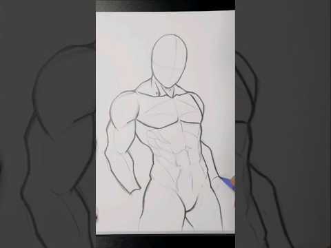 Como Desenhar Anatomia Básica de Super Herói Pose Dinâmica #viral #howtodraw #artoftheday #drawing