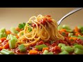 Spaghetti Bolognese With Carrots And Celery