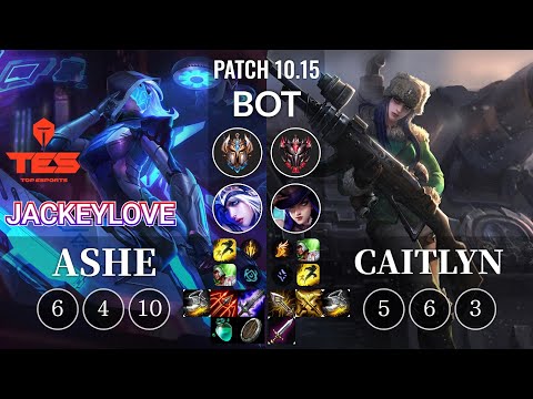 TES JackeyLove Ashe vs Caitlyn Bot - KR Patch 10.15