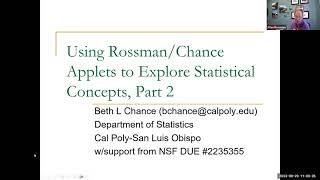 Using Rossman/Chance Applets to Explore Statistical Concepts, Part 2