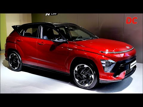 New 2025 Hyundai Kona Electric N Line, Ultimate Red Metallic : 4K Exterior & Interior Detail Cut