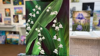 How To Paint LILY OF THE VALLEY FLOWERS #acrylic #painting #tutorial