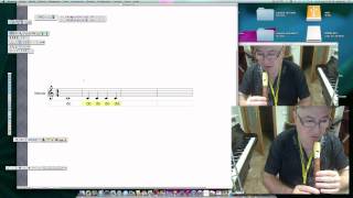 Aprendo flauta. La nota do en el pentagrama. notas negras , blancas , redonda.