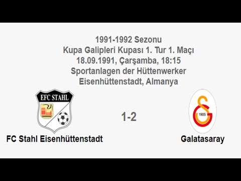 FC Stahl Eisenhüttenstadt 1-2 Galatasaray [HD] 18.09.1991 - 1991-1992  Cup Winners' Cup 1/1 (GS)