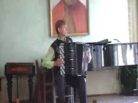 J. S. Bach. Prelude from suite #2 a  moll BWV 807 (plays Ivan Bykov/button accordion)